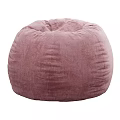 Comfortable Light Gray Bean Bag Sofa Stool With Patterned Blanket And Various Color Choices 3d model