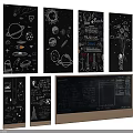 Space Themed Blackboard Wall Art With Planets Rockets Astronauts And Stars