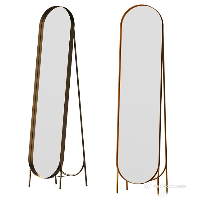Modern Double Bed Frame With Sleek Wooden Structure And Symmetrical Design 3d model 