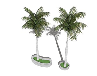 Modern Palm Tree Plant Tropical Plant Coconut Tree Alien Tree Pool 3d model