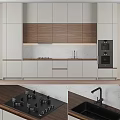 Modern Kitchen Cabinets With White Design Wooden Panels Marble Countertop And Appliances