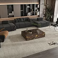 Minotti Sofa Coffee Table Combination Multi-person Sofa Coffee Table Leisure Chair Side Table Corner Table 3d model
