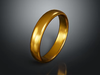 Shiny Gold Ring With Smooth Polished Surface Classic Design Fashion Accessory 3d model