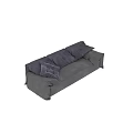 Luxury Modern Gray Velvet Sectional Sofa With Soft Plush Comfortable Cushions