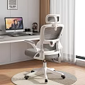 Modern Home Office Desk With Computer Monitor Ergonomic Chair And Minimalist Design