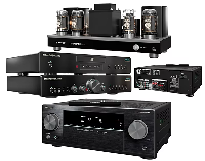 High End Home Audio Components Including Tube Amplifier Receiver And Amplifier Units 3d model
