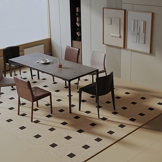 Modern table combination 3d model