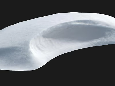 Garden Landscape With White Snow And Wavy Textured Snow Formations 3d model