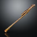 Handcrafted Wood And Stone Decorative Stick Featuring Natural Grain And Smooth Surface Texture