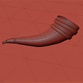 Natural Ox Horn Drinking Cup With Black Leather Straps On Wooden Floor