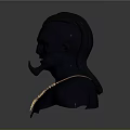 Decorative Tribal Style Necklace With Golden Spiked Pendants On Black Bust