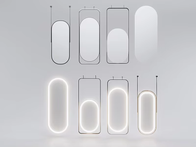 Modern Mirror Designs With Various Shapes And LED Illuminated Frames 3d model