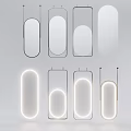 Modern Mirror Designs With Various Shapes And LED Illuminated Frames 3d model