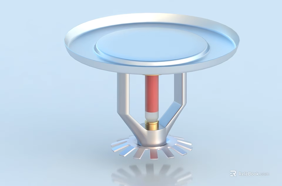 Mechanical Device With Circular Silver Top Red Central Column And Metallic Base 3d model 