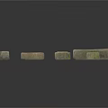 Gray Bricks Of Different Sizes And Shapes Arranged For Building Use 3d model
