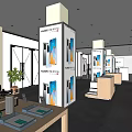 Modern Digital Store Interior With 5G Mobile Phones And Product Display Shelves