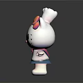 Hello Kitty Character Design With White Body Red Bow Blue Outfit And Open Arms Pose
