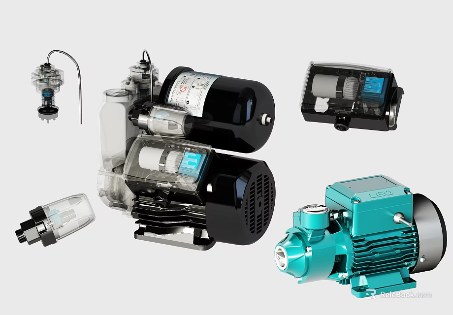 High Performance Industrial Equipment Including Pumps Motors And Gauges With Durable Design 3d model 