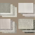 Square Rugs With Various Textured Patterns And Neutral Tones Design 3d model