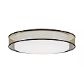 Modern Round Ceiling Light With White Shade Black Metal Frame And Textured Fabric Trim 3d model