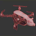 Innovative Quadcopter Drone With White Pig Head Design And Black Body Structure