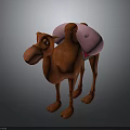 3D Cartoon Camel Character With Orange Body And Two Humps Design