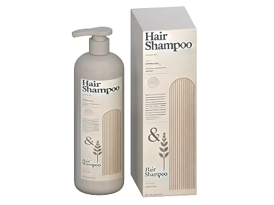 Gentle Daily Hair Shampoo With Wheat Extract Bottle And Box Packaging 3d model