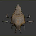 Game Movie Monster Character Featuring Orange Gray Exoskeleton Multiple Legs And Spiked Head