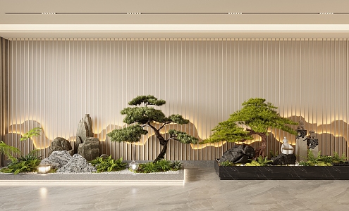 New Chinese Style Interior Landscape Landscaping 3d model