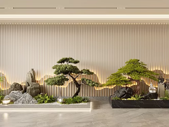 New Chinese Style Interior Landscape Landscaping 3d model