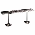 Elegant Marble Console Table With Smooth Top And Black Metal Support Base 3d model