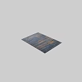 Square Woven Rug Featuring Blue And Brown Striped Pattern For Home Decor