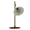 Modern Table Lamp With Brown Base White Shade And Top Handle 3d model