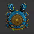 Blue Decorative Storage Device With 3D Model Eye Mouth Details And Items Inside