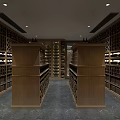 Jianou Wine Cellar Solid Wood Red Wine Cellar Cold Storage Room Constant Temperature Room Constant Temperature Cabinet Display Cabinet Cold Storage Cabinet Red Wine Cellar 3d model
