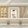 Luxury Jewelry Store Interior With Glass Display Counters And Elegant Decorative Elements 3d model