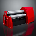 Red Metalworking Rolling Equipment With Dual Silver Rollers And Solid Construction
