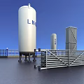 Industrial Equipment Setup With LNG Storage Tank Vaporizer And Pipeline System