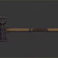 Mechanical Hammer Tool With Metal Head Wooden Handle And Bolted Components