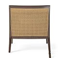 Modern Leisure Accent Chair With Wooden Frame Rattan Weave And Herringbone Pattern Cushion