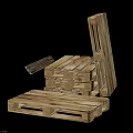 Wooden Pallets Stacked And Arranged With Natural Wood Material And Structure Design