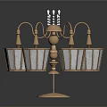 Elegant Vintage Chandelier With Metal Frame And Multiple Glass Shades