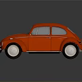 Red Classic Volkswagen Beetle Car with Shiny Exterior and Vintage Design