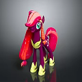 Colorful Cartoon Pony Toy With Pink Purple Mane Green Eyes And Yellow Accents