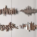 Various Copper Metal Wall Decor with Striped Spherical and Geometric Patterns