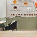 Modern Bubble Tea Shop Interior With Cozy Seating Service Counter And Hanging Lights 3d model