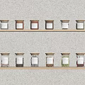 Neatly Arranged Glass Spice Jars On Wooden Kitchen Shelves With Various Seasonings