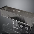 Silver Metal Dump Trailer With Open Bed Dual Wheels And Ladder