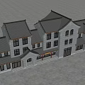 Chinese-style Ancient Building Shops 3d model