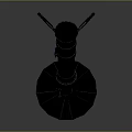 Sturdy Black Military Weapon with Tripod Stand and Cylindrical Body Design